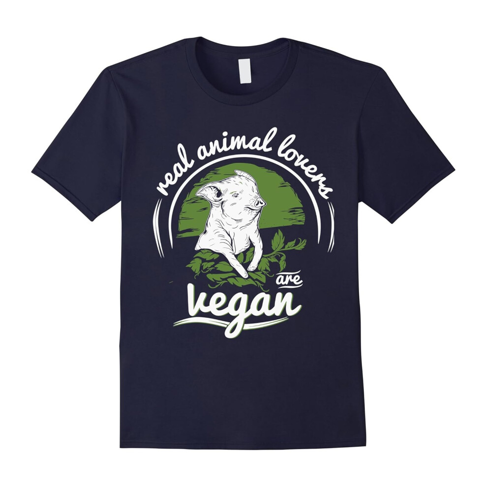 (L) Real Animal Lovers Are Vegan T-shirt-Father's Day