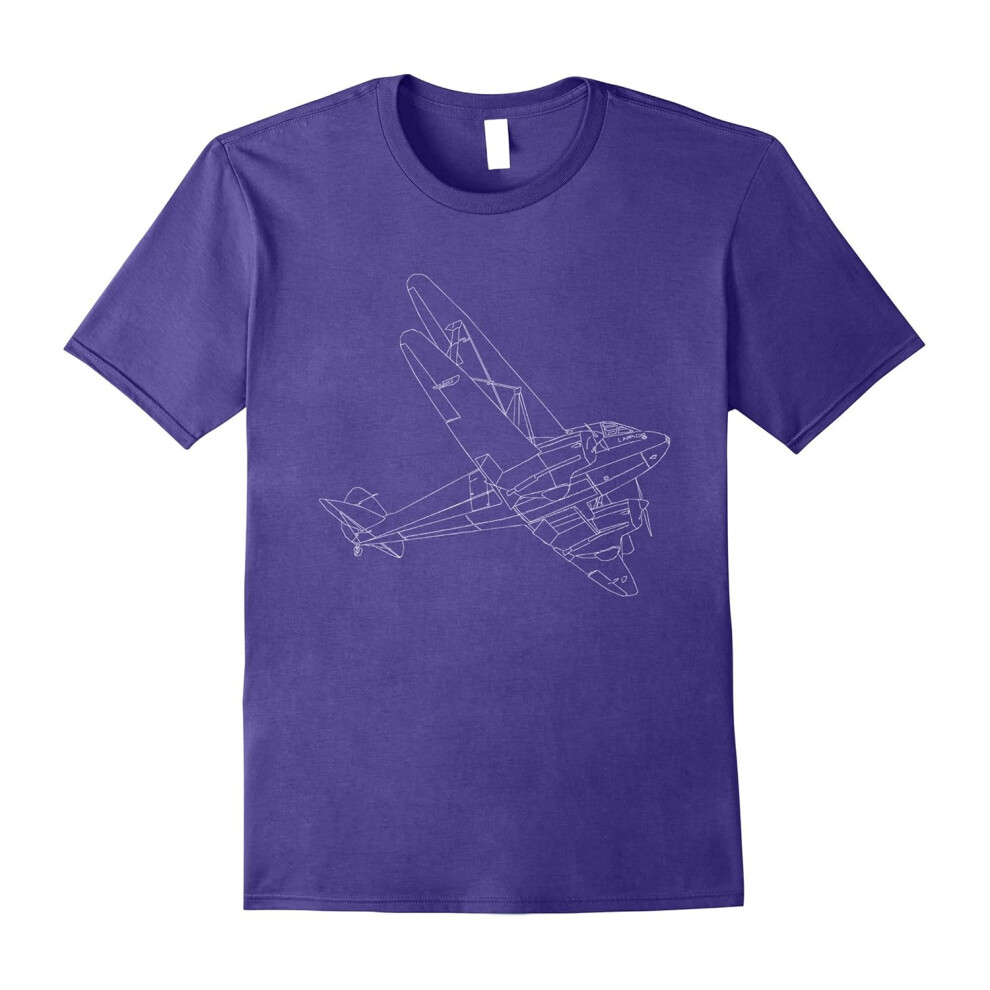 (XL) Simple Model Airplane Silhouette Shirt Love Airplanes Tee-Father's Day