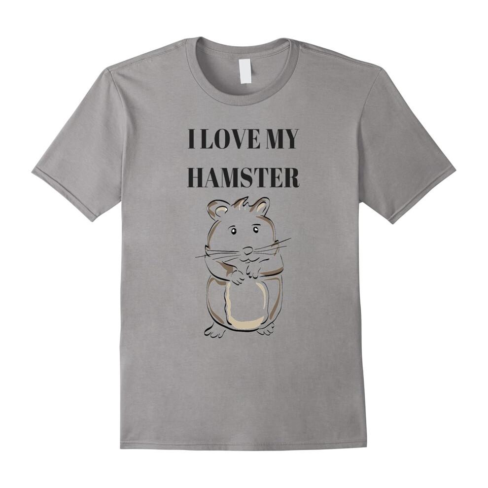 (S) Cute I Love My Hamster Cartoon T-Shirt-Father's Day