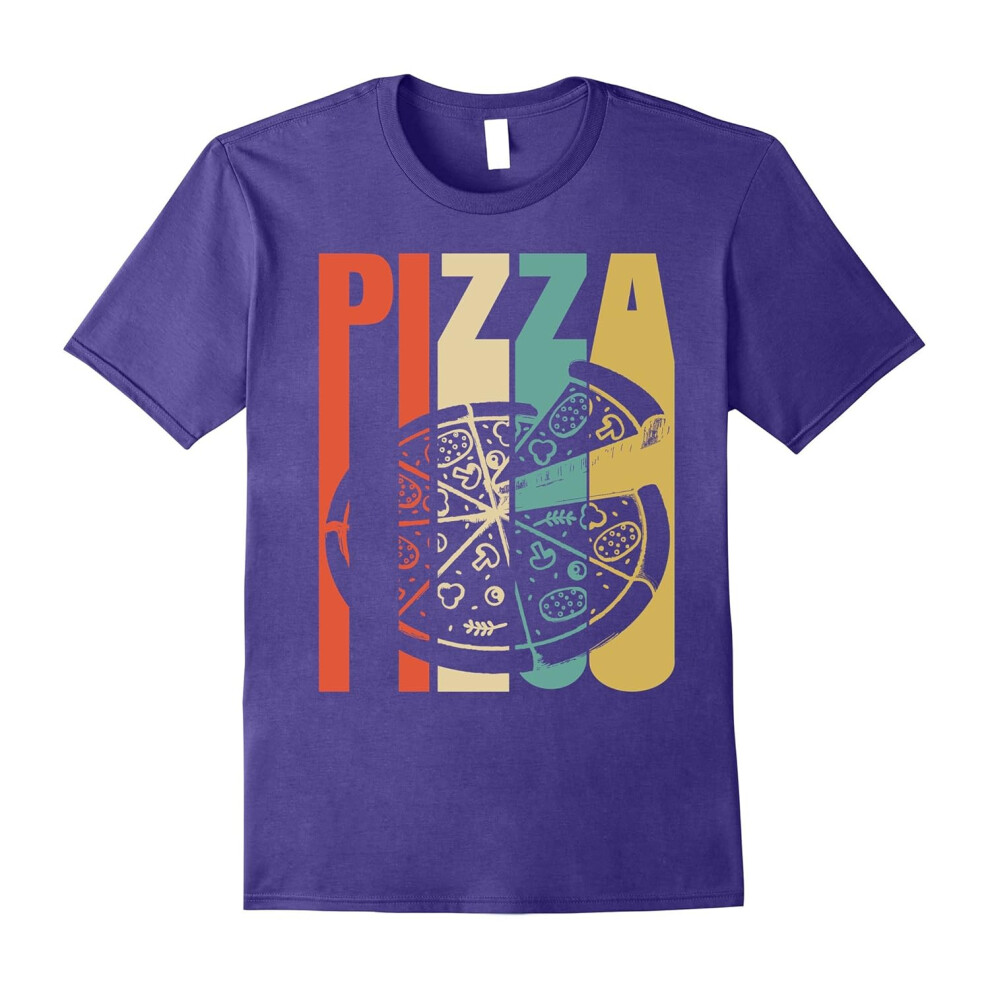 (XL) Father's Dayassic Vintage Retro Pizza. Funny Tshirt Gift Lover Pizza-Father's Day