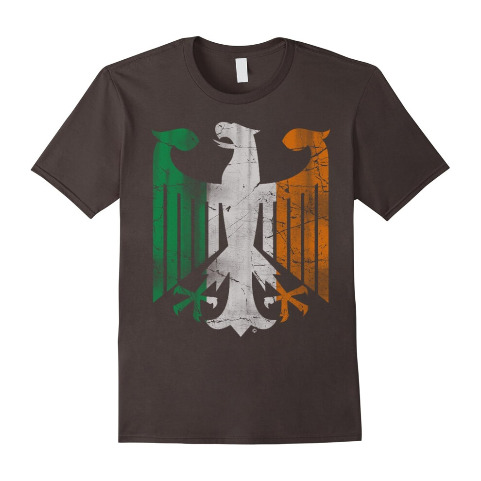 (XXXL) German Irish Family Heritage Flag Eagle Shirt-Father's Day