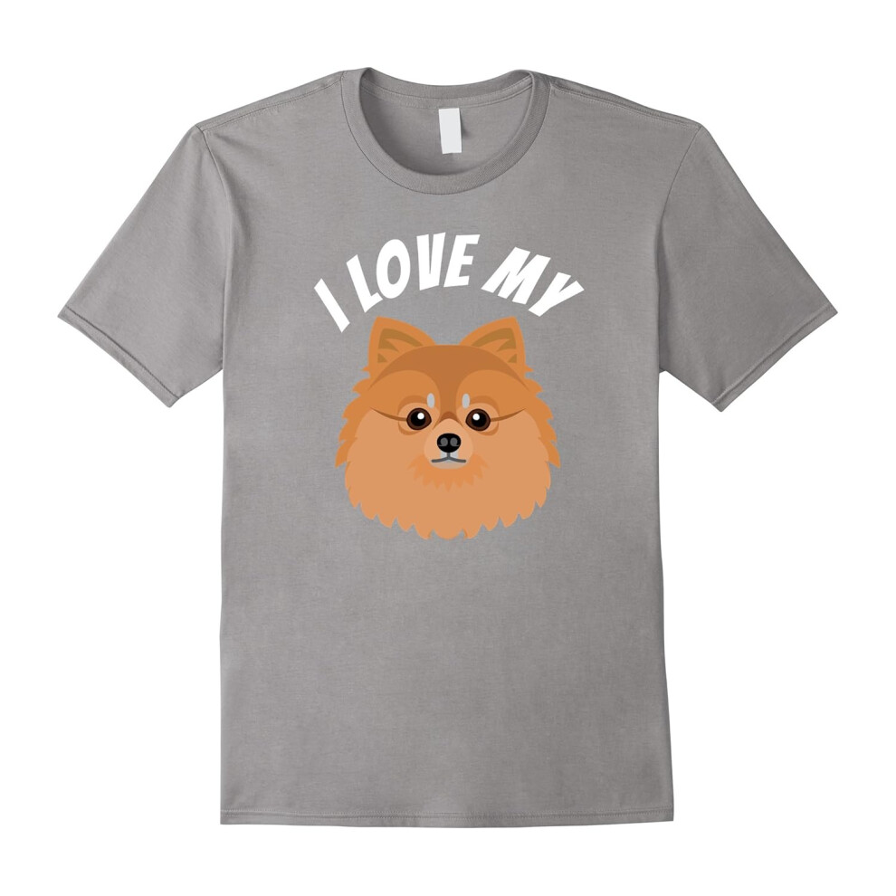 (S) I Love My Pomeranian T-Shirt Dog Lover Tee-Father's Day