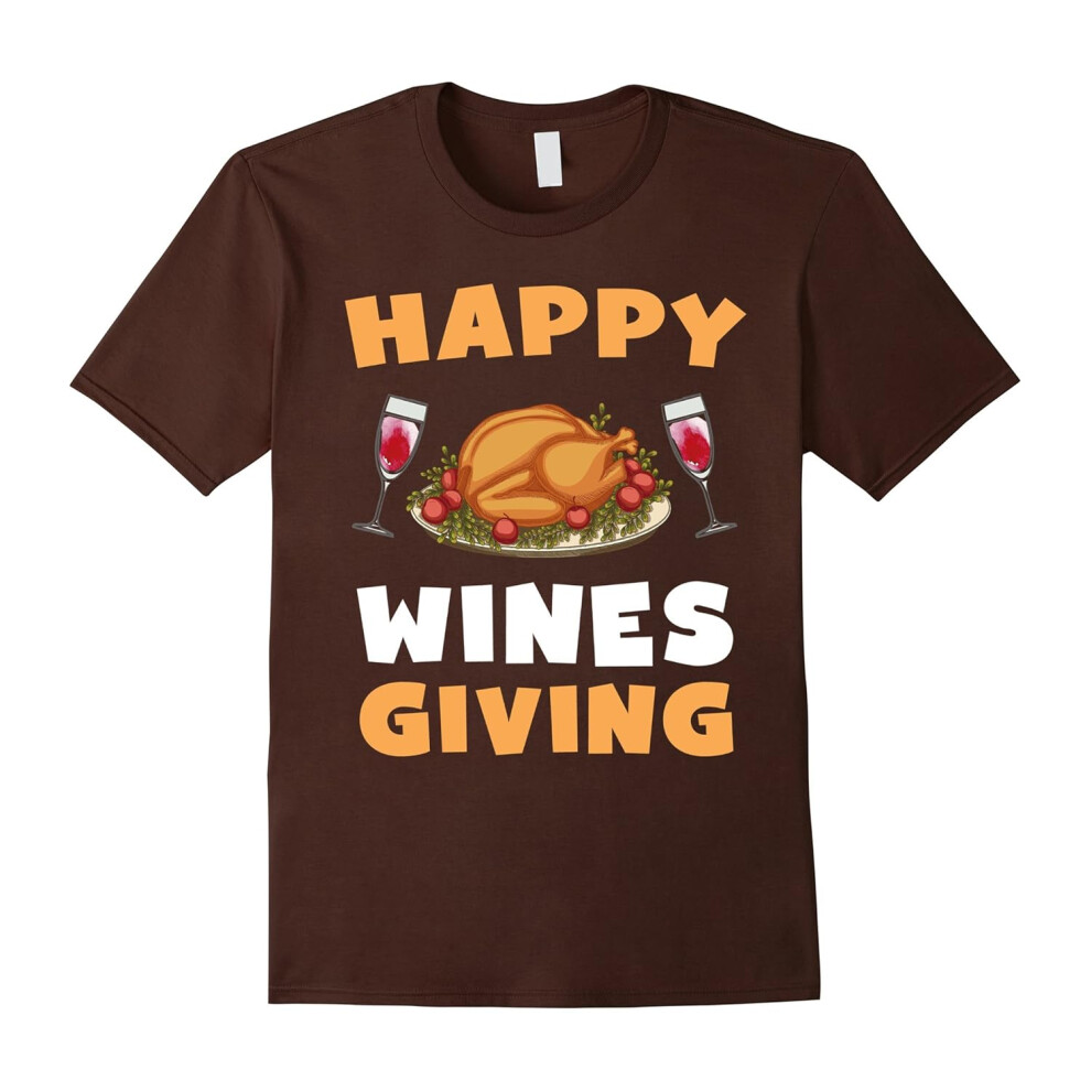 (L) Happy Winesgiving Wine Lovers Drinking Thanksgiving Shirt-Father's Day