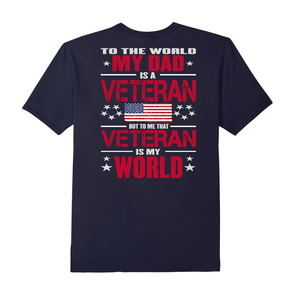 (M) My Dad Is A Veteran Shirt For Boys & Girls Veteran Kids-Father's Day