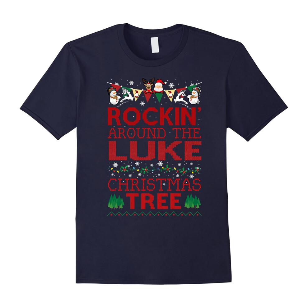 (L) Luke Family Christmas T-shirt-Father's Day