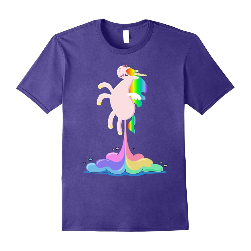 (M) Funny Happy Poop Unicorn Lover Shirt Gifts Magical Rainbow-Father's Day