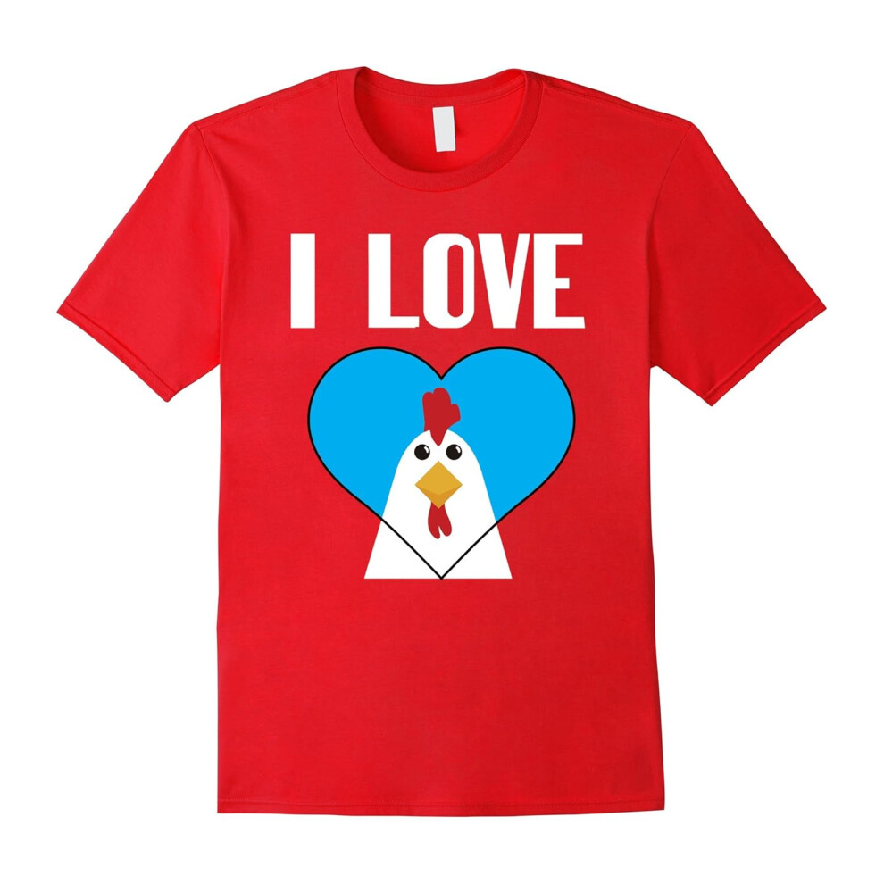 (XXXL) Aw Cute Chicken Shirts: I Love Chicken T-shirt lady of laday-Father's Day