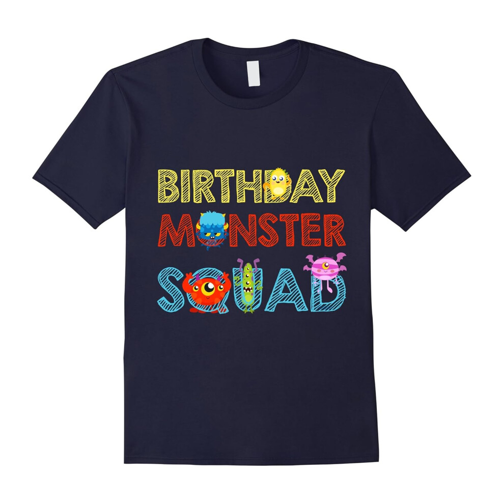 (XXXL) Birthday Monster Squad Shirt Party Celebration Boy Or Girl-Father's Day