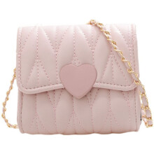 (Pink) Lovely Kids Crossbody Bag Chic Mini Handbag For Girls Stylish Princess Purse For Daily Use
