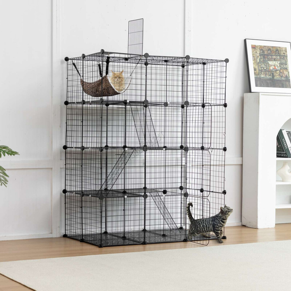 (Small) PawHaven Cat Cage Indoor Large Metal Wire DIY Design Small Animal Pet Crate