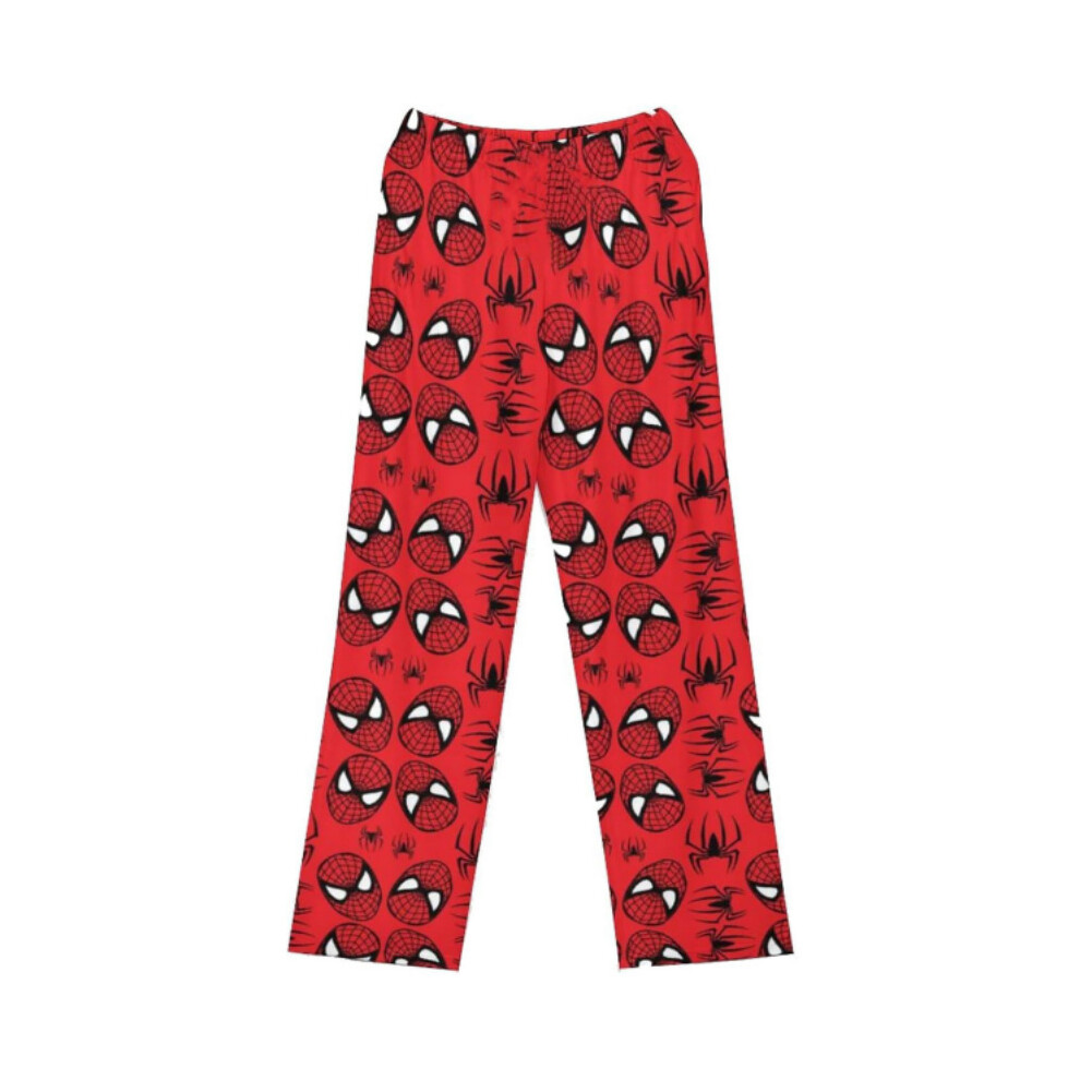 (Dark Red, L) Halloween Hello Kitty Pattern Woman Pajama Pants Polyester Material