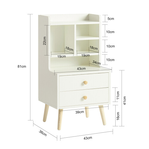 SoBuy FBT100-W Bedside Table Nightstand Side Table End Table 2