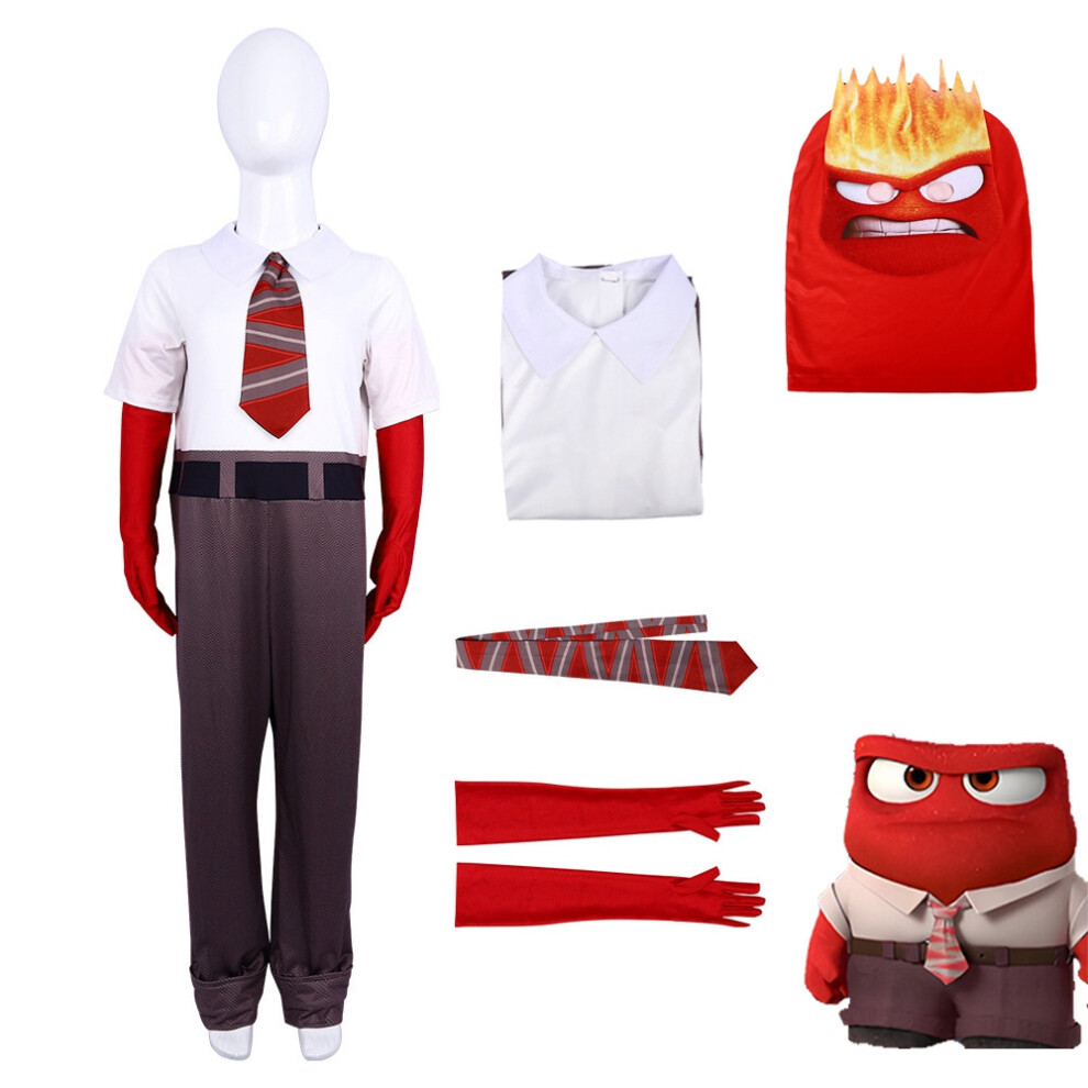 (Anger, Kids 130) Inside Out 2 Cosplay Costume Fancy Dress Jumpsuit Not,Specified