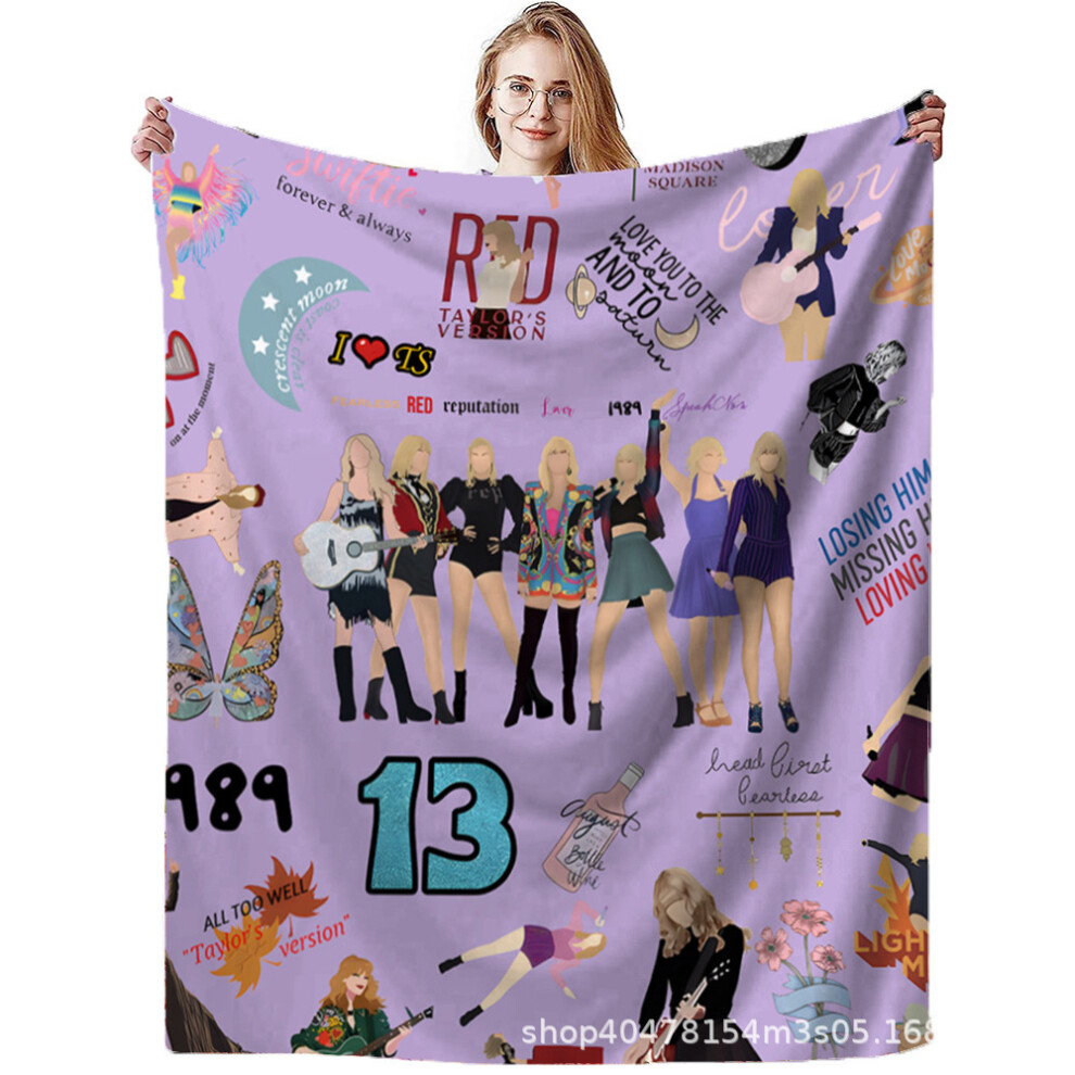 (Style 10, 100X130cm) Taylor Swift Blanket Mouldy Singer Flannel Air Conditioning Blanket