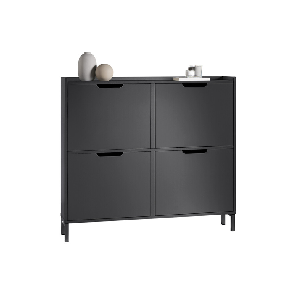 SoBuy FSR100-SCH 4 Flip-drawers Shoe Cabinet Shoe Rack Shoe Storage