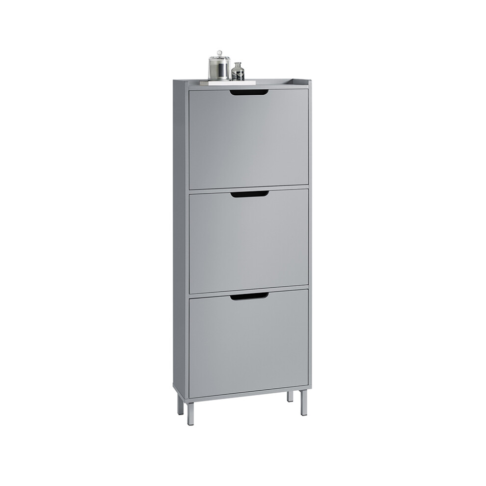 SoBuy FSR151-H-HG 3 Flip-drawers Shoe Cabinet Shoe Rack Shoe Storage