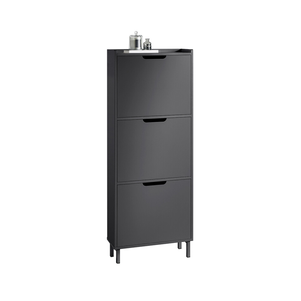 SoBuy FSR151-H-SCH 3 Flip-drawers Shoe Cabinet Shoe Rack Shoe Storage