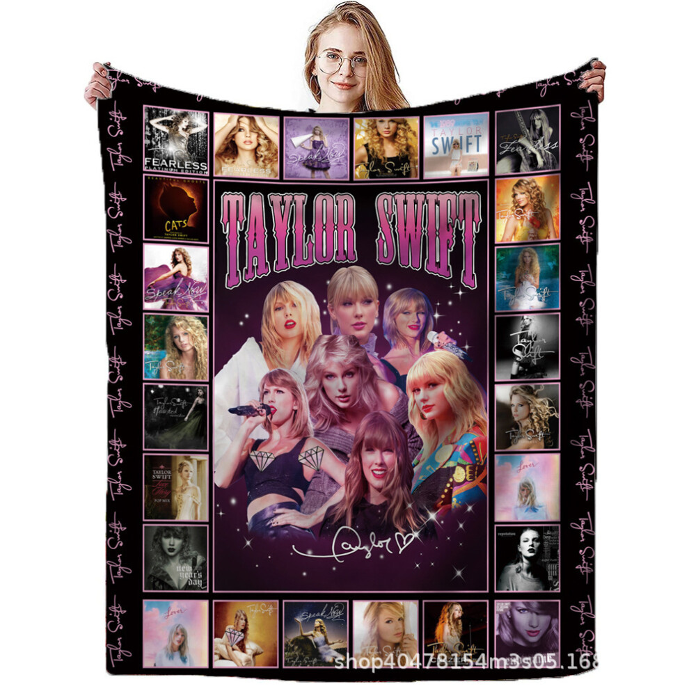 (A8, 100X130cm) Taylor Swift Blanket Singer Mouldy Flannel Sofa Blanket