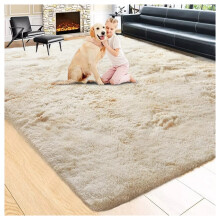 (CREAM- TYE DYE, 80X150 CM) Extra Large Rugs Fluffy Shaggy Living Room Rug