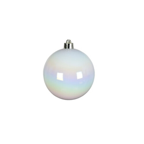 72 White Iridescent Christmas Baubles Shatterproof Tree Decor 6cm Iris 2