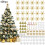 (Gold) 120pcs Glitter Artificial Christmas Tree Decoration Flowers 1