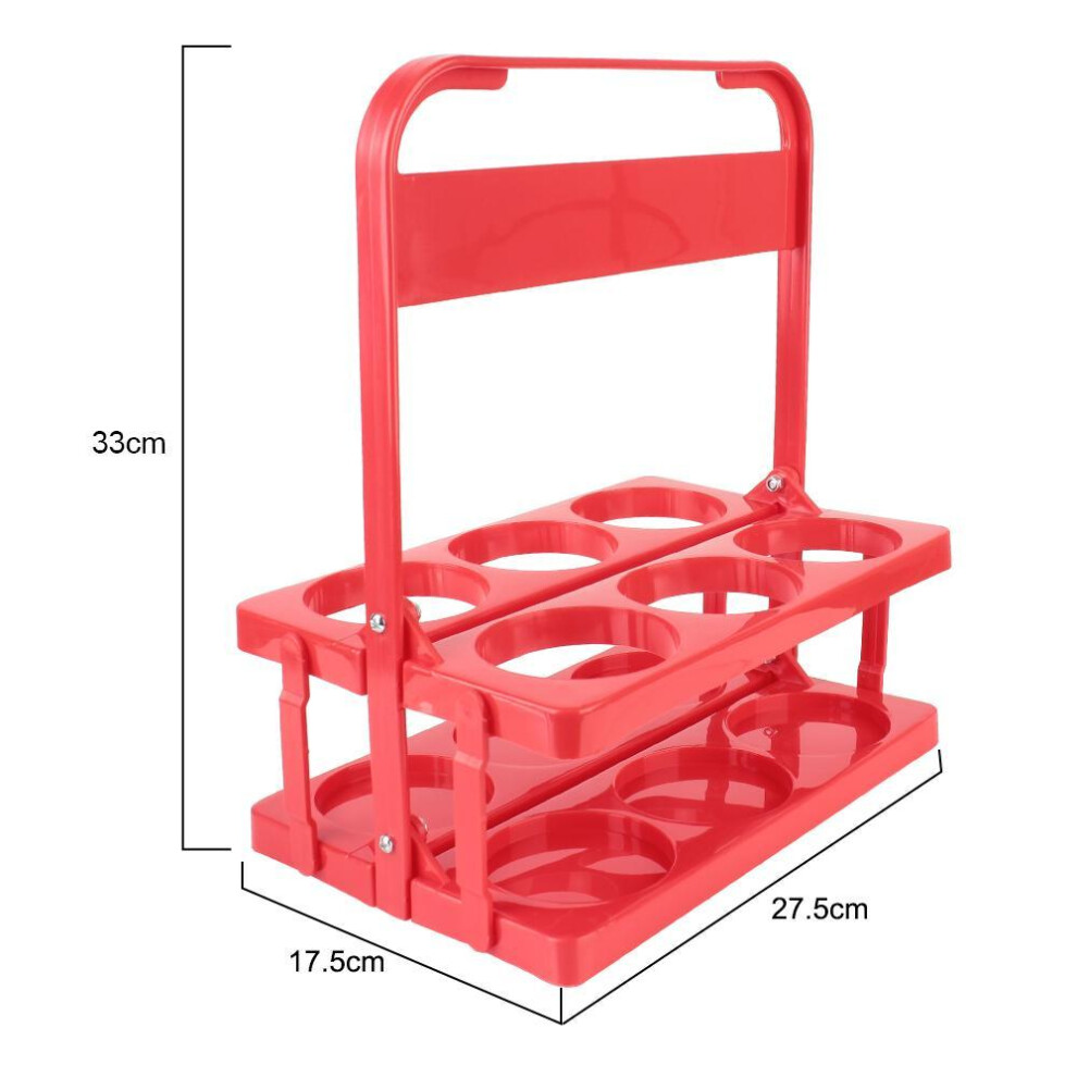 (red) Durable Foldable 6 Pack Wine Rack Cup Organizer Bar Beverage Display Basket Reusable Drink Caddy Holder Beer Bottle Carrier