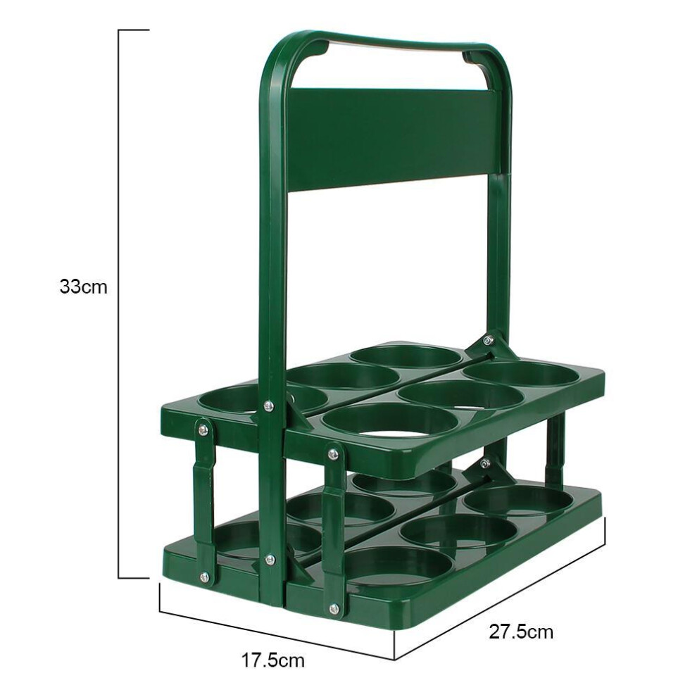 (green) Durable Foldable 6 Pack Wine Rack Cup Organizer Bar Beverage Display Basket Reusable Drink Caddy Holder Beer Bottle Carrier