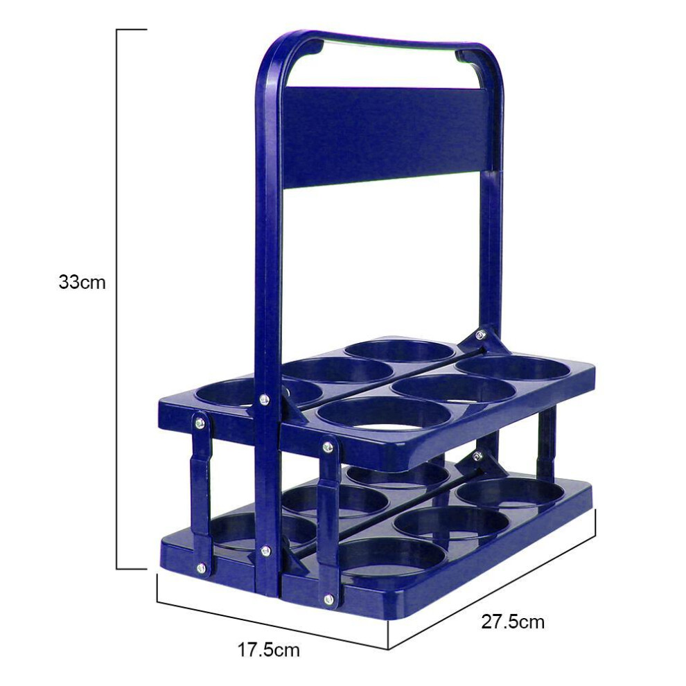 (blue) Durable Foldable 6 Pack Wine Rack Cup Organizer Bar Beverage Display Basket Reusable Drink Caddy Holder Beer Bottle Carrier