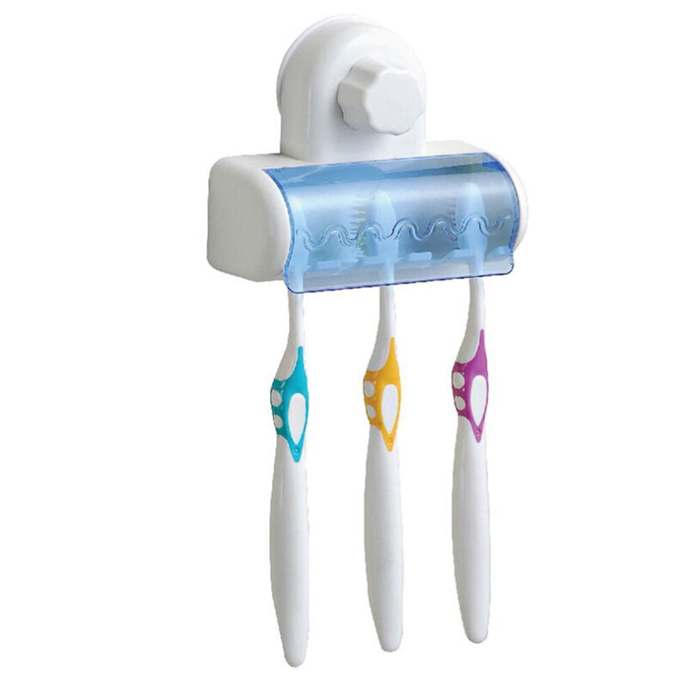 Toothbrush Rack Wall Mounted Toothbrush Holder Container with Cover Waterproof Dust-proof Suction