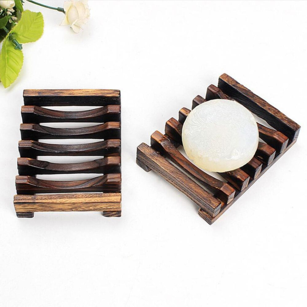 Bathroom Accessory Retro Wood Sink Deck Mount Hollow Out Soap Dish Holder Shelf