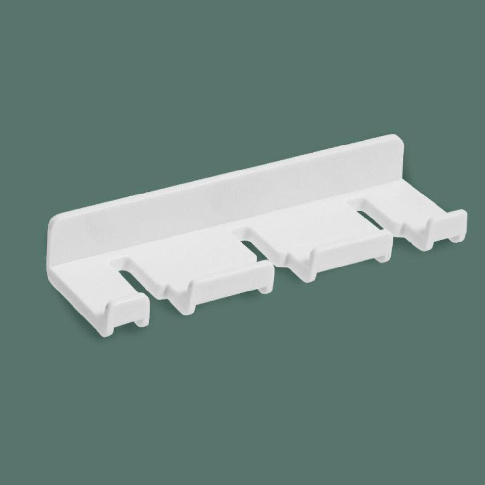 (white) Wall Mounted Self Adhesive 3-Slot Toothbrush Holder Seamless No Drilling Toothbrush Organizer Plug Socket Holders