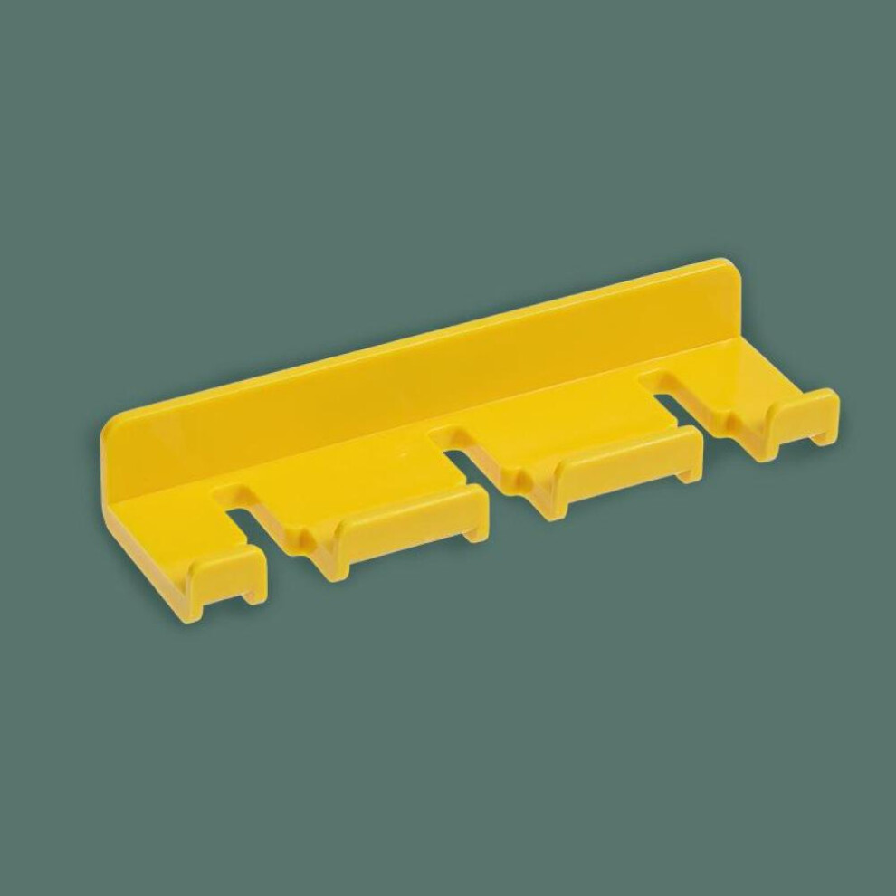 (yellow) Wall Mounted Self Adhesive 3-Slot Toothbrush Holder Seamless No Drilling Toothbrush Organizer Plug Socket Holders