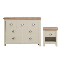 2 Piece Bedroom Set 3+4 Chest and 1 Drawer Bedside Table Storage Unit