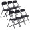 URBN Living (Black PVC) 6 Pc Folding Lightweight Chair Set Metal Frame 1