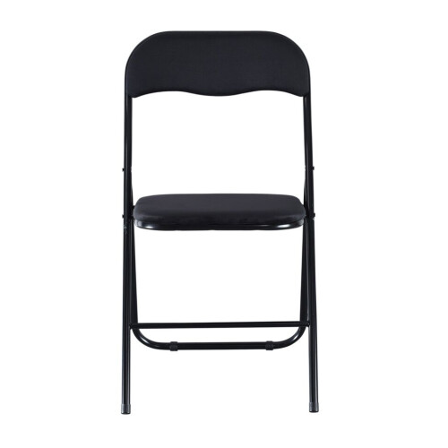 URBN Living (Black Velvet) 6 Pc Folding Lightweight Chair Set Metal Frame 2
