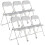 URBN Living (Beige Ribcord) 6 Pc Folding Lightweight Chair Set Metal Frame 1