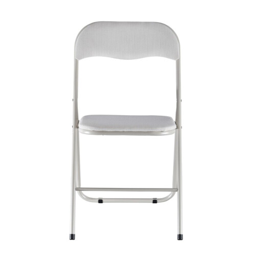 URBN Living (Beige Ribcord) 6 Pc Folding Lightweight Chair Set Metal Frame 2