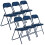 URBN Living (Blue Velvet) 6 Pc Folding Lightweight Chair Set Metal Frame 1
