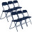 URBN Living (Blue Ribcord) 6 Pc Folding Lightweight Chair Set Metal Frame 1