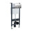 NES Home Nes Home Wall Hung Toilet Cistern Frame with Chrome Round Button Flush Plate 1