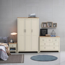 3 Piece Bedroom Set 3 Door Wardrobe 3+4 Chest 1 Drawer Bedside Table
