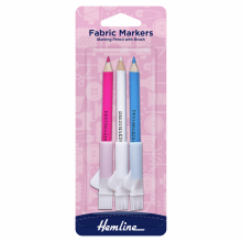 Hemline H294.C Crayons marqueurs pour tissus de couturière effaçables et lavables et brosse paquet de 3