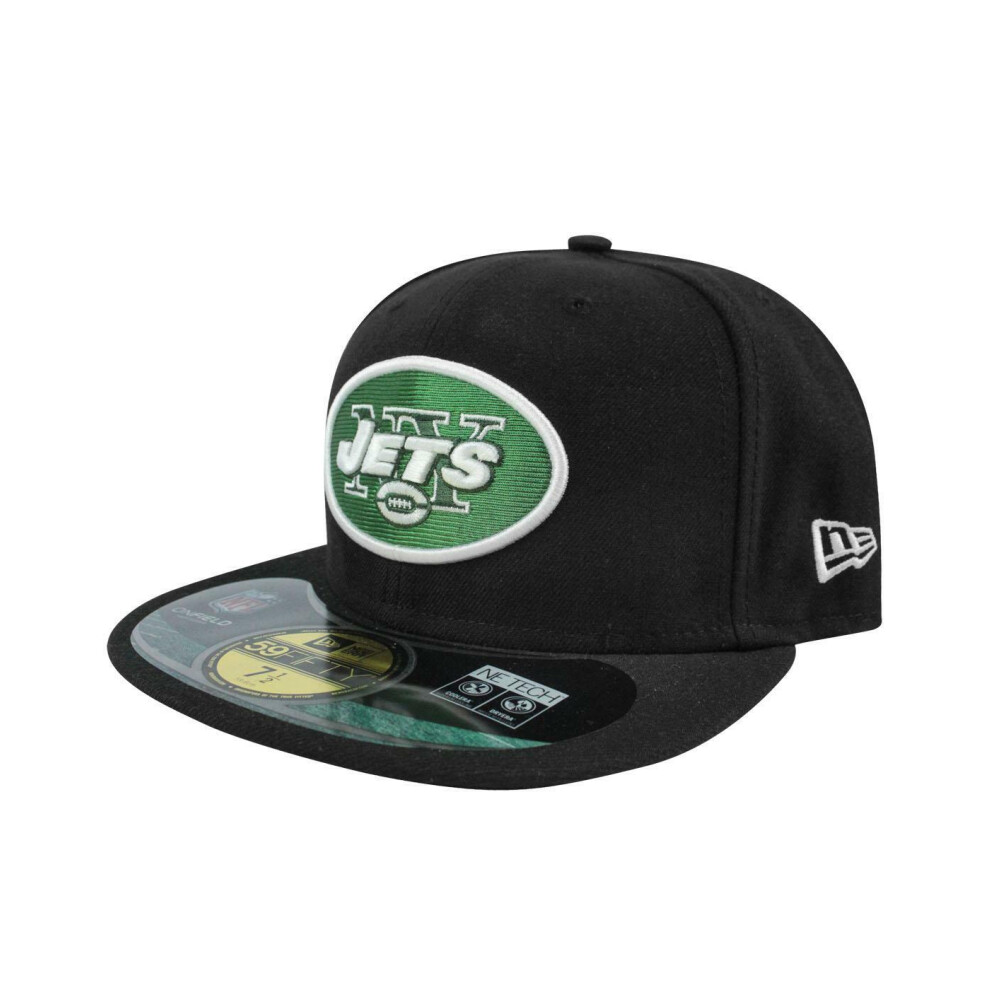 (7 1/2) New Era Fitted Flat Cap (Unisex Black)