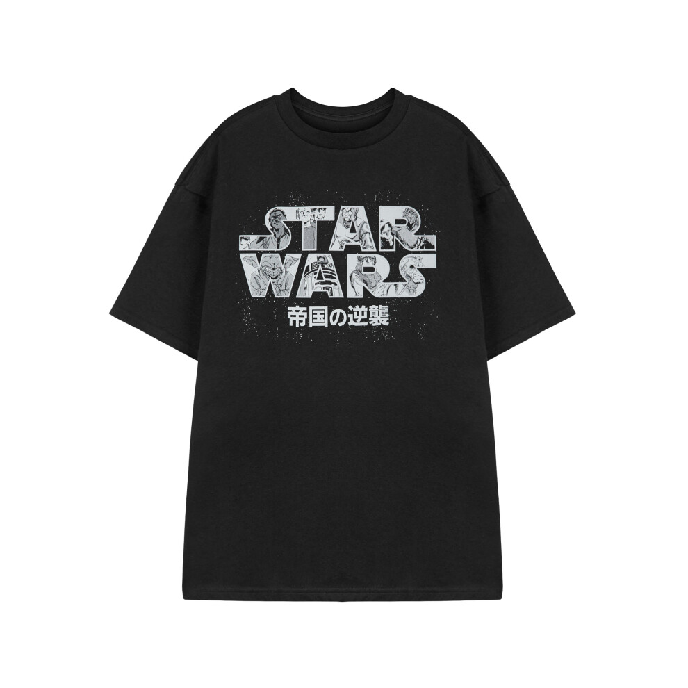 (Large) Star Wars Short Sleeved T-Shirt (Mens Black)