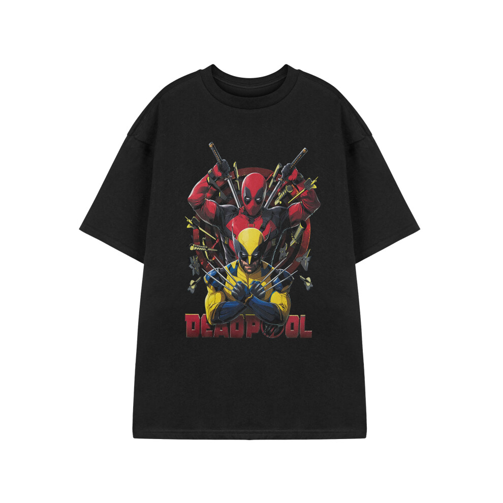 (XXX-Large) Marvel Deadpool Short Sleeved T-Shirt (Mens Black)