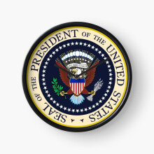 (Seal of the President of the United States=343) Wall Clock 12 Inch Funny Mantel & Tabletop Art Decor for Home Bedroom Office