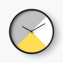 (Tricolor Silver Gray Mustard Yellow And White=304) Wall Clock 12 Inch Funny Mantel & Tabletop Art Decor for Home Bedroom Office