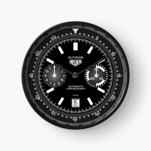 (Vintage Heuer Autavia clock=245) Wall Clock 12 Inch Funny Mantel & Tabletop Art Decor for Home Bedroom Office