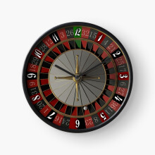 (Roulette=599) Wall Clock 12 Inch Funny Mantel & Tabletop Art Decor for Home Bedroom Office