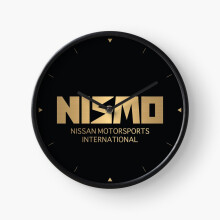 (Retro Gold and Black Nismo Nissan Motorsport Logo=509) Wall Clock 12 Inch Funny Mantel & Tabletop Art Decor for Home Bedroom Office